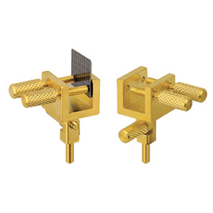 EM-Tec GS10 swivel head sample holder for up to 10mm, gold plated brass, pin