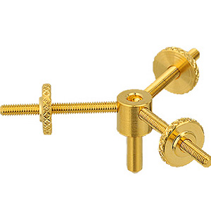 EM-Tec GS45 spider type bulk sample holder for up to Ø45mm, gold plated brass, pin