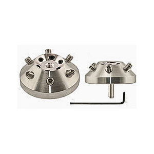 EM-Tec H6/45R 45 degrees multi stub holder for 6 x Ø15mm Hitachi stubs with individual rotation, Ø35x14mm, pin