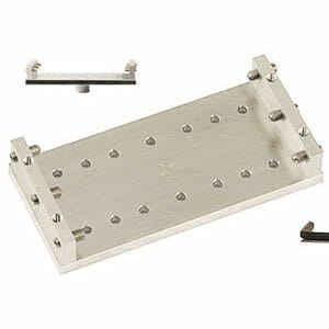EM-Tec V80 versatile vise clamp sample holder for up to 80mm, Ø14mm JEOL stub More Info