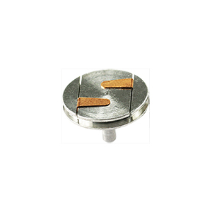 EM-Tec LPS19 Low Profile S-Clip SEM sample holder, two short clips on a Ø19mm pin stub