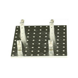 EM-Tec Versa-Plate H81 SEM sample holder 106x106mm with 81 M4 threaded holes and 4 x S25 brackets, pin