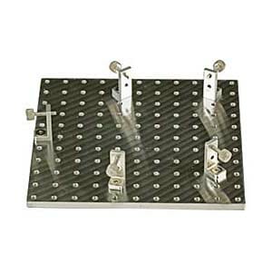 EM-Tec Versa-Plate H121 SEM sample holder 150x150mm with 121 M4 threaded holes and 5 brackets, pin