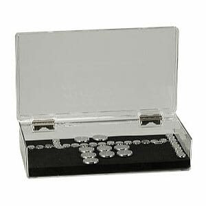 EM-Tec SB153 high capacity clear styrene box for 153 standard 12.7mm SEM pin stubs