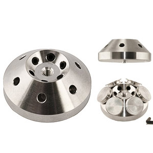 EM-Tec P6/45 multi pin stub holder 45° for 6 pin stubs, Ø35x14mm, M4