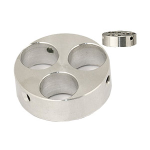 EM-Tec J3 multi stub holder for 3 x Ø12.2mm JEOL stubs, Ø31.5x10mm cylinder